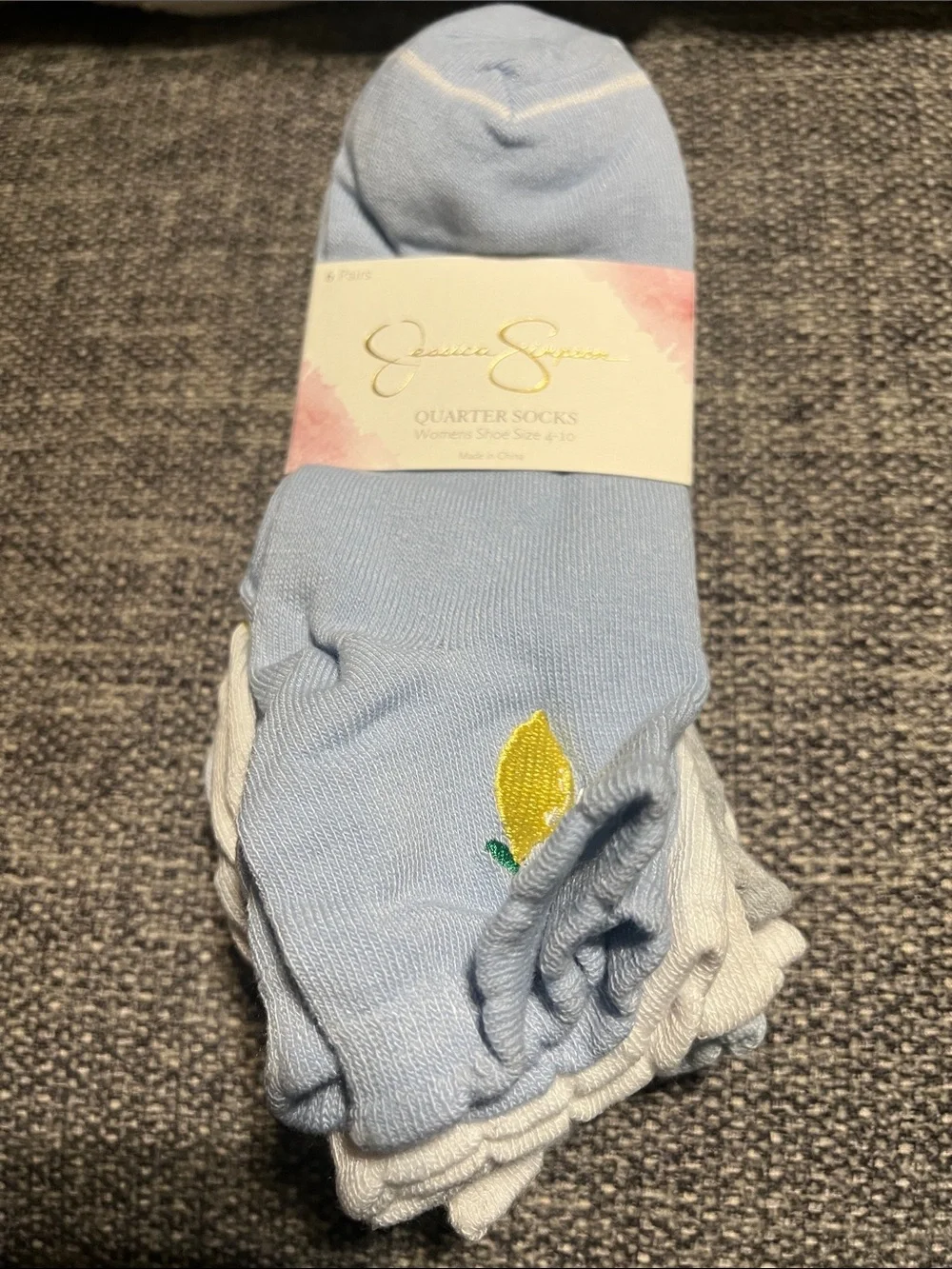NWT JESSICA SIMPSON 6pk scalloped quarter socks